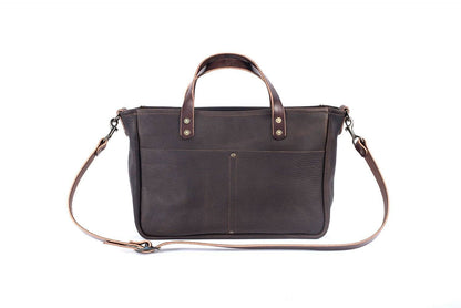BUCHANAN LEATHER TOTE BAG | BRIEFCASE - CHERRY BISON