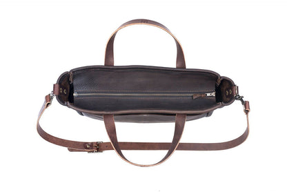 BUCHANAN LEATHER TOTE BAG | BRIEFCASE - CHERRY BISON