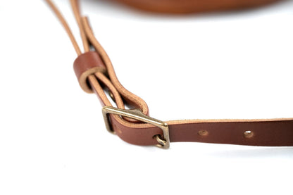 LEATHER BUCKET BAG - LARGE - SMOKEY BLUE | SADDLE STRAPS