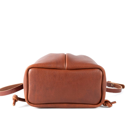 ABBY LEATHER BUCKET BAG - PEANUT BISON