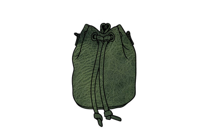 LEATHER BUCKET BAG - LARGE - JADE BISON