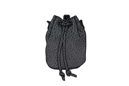 LEATHER BUCKET BAG - LARGE - RAVEN