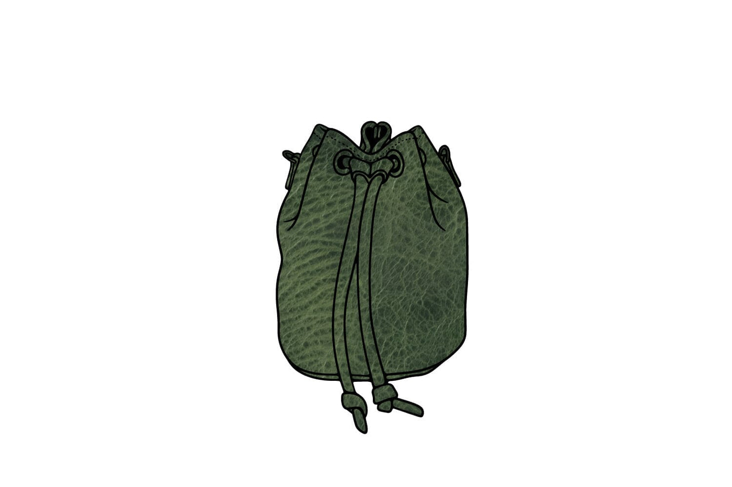 LEATHER BUCKET BAG - MEDIUM - JADE