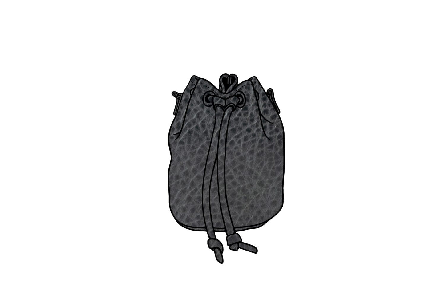 LEATHER BUCKET BAG - MEDIUM - RAVEN