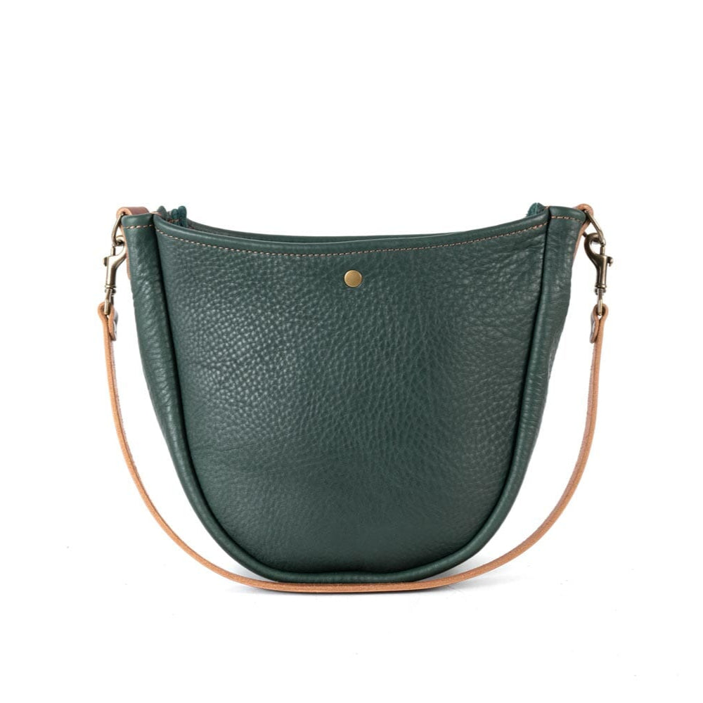 CELESTE LEATHER HOBO BAG - FOREST GREEN