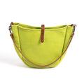 CELESTE LEATHER HOBO BAG - MEDIUM - LIME GREEN