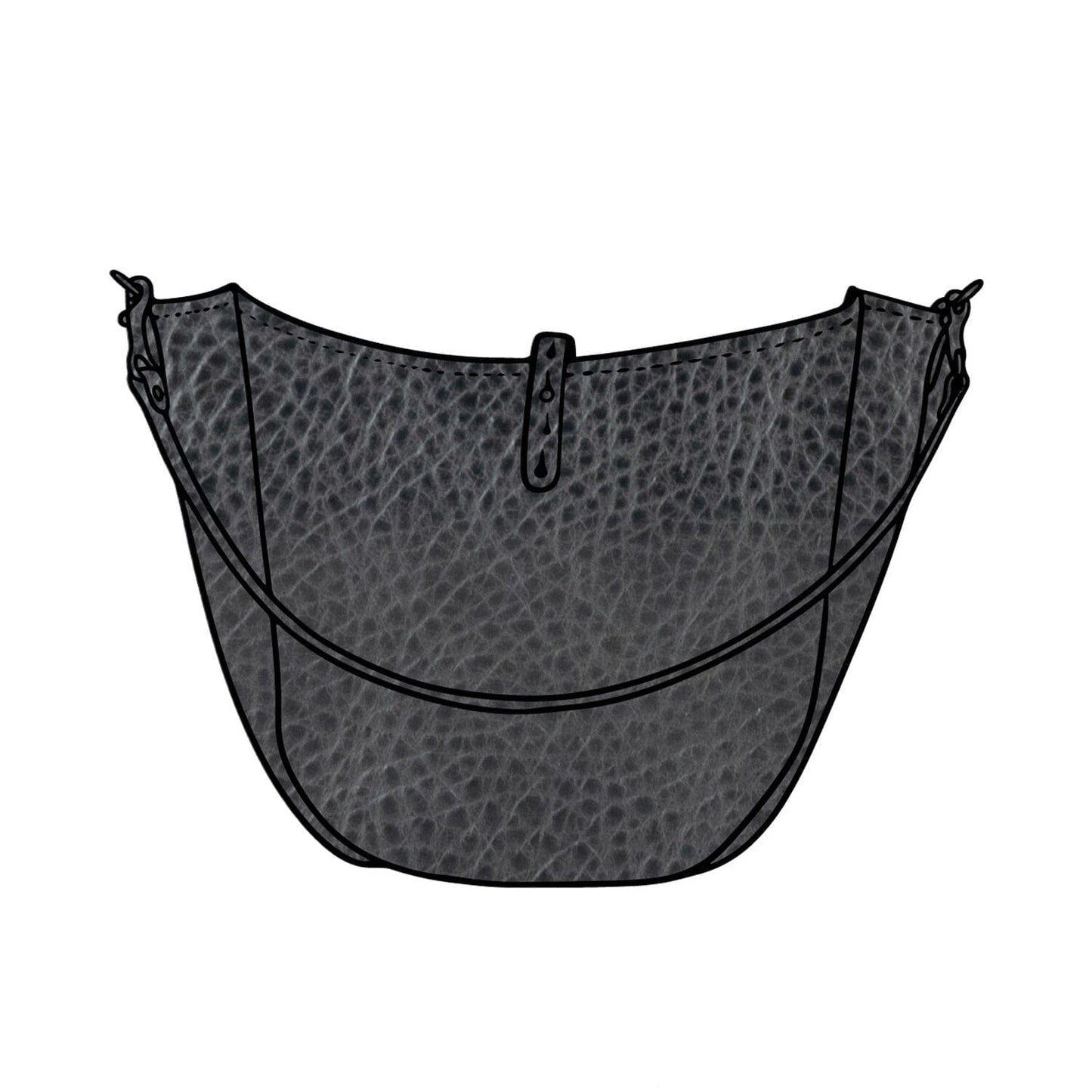 CELESTE LEATHER HOBO BAG - LARGE - RAVEN