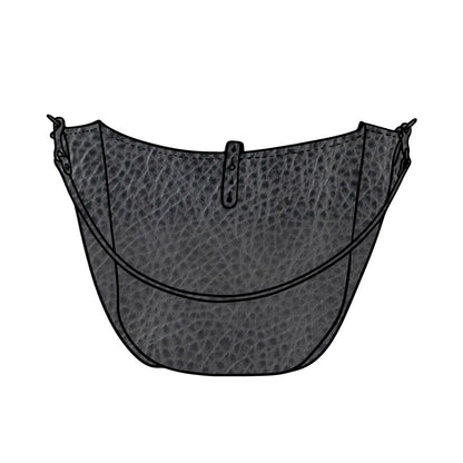 CELESTE LEATHER HOBO BAG - MEDIUM - RAVEN