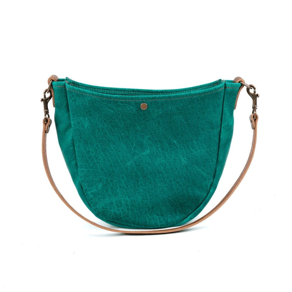 CELESTE LEATHER HOBO BAG - PINE GREEN BISON