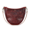 CELESTE LEATHER HOBO BAG - WINE BISON