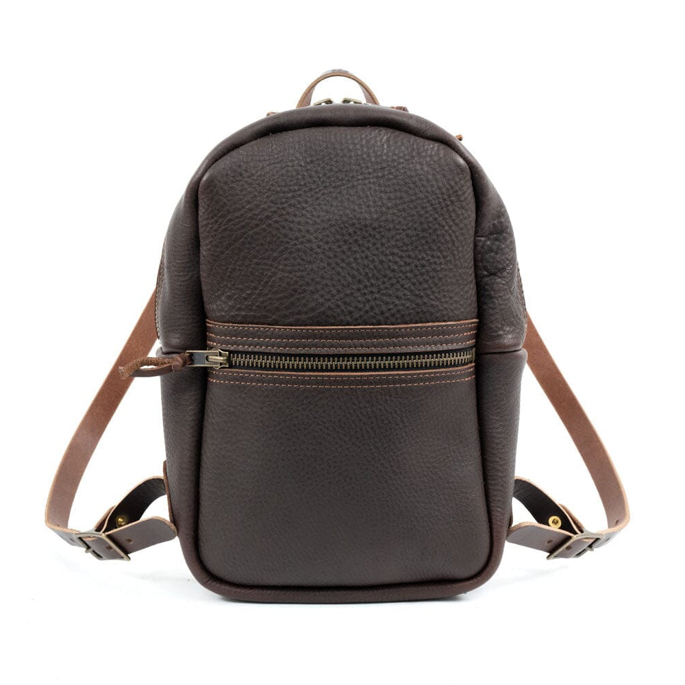 CLASSIC ZIPPERED LEATHER BACKPACK - MEDIUM