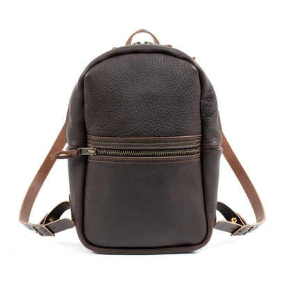 CLASSIC ZIPPERED LEATHER BACKPACK - MEDIUM