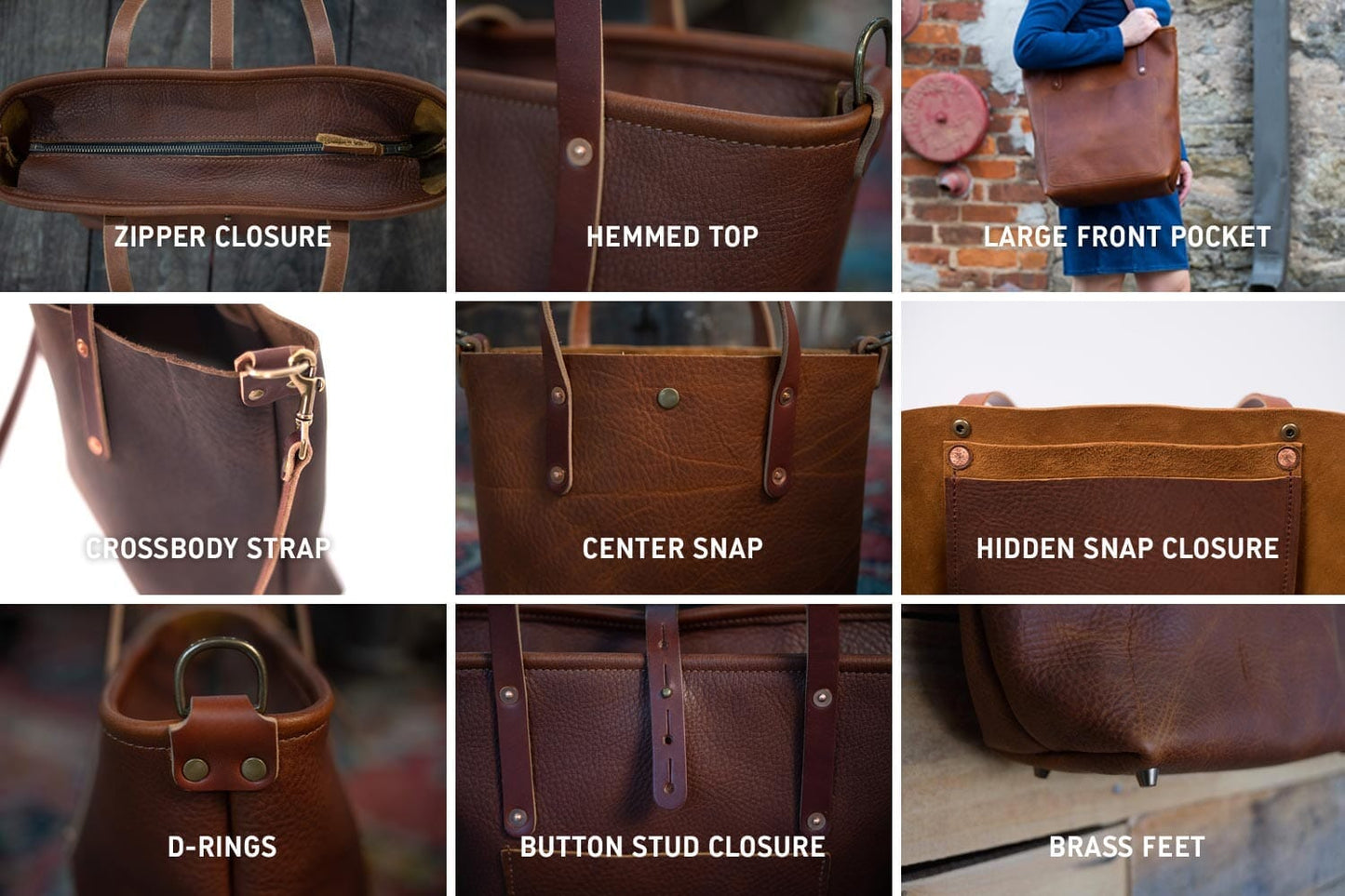 AVERY LEATHER TOTE BAG - SLIM LARGE - CHERRY BISON