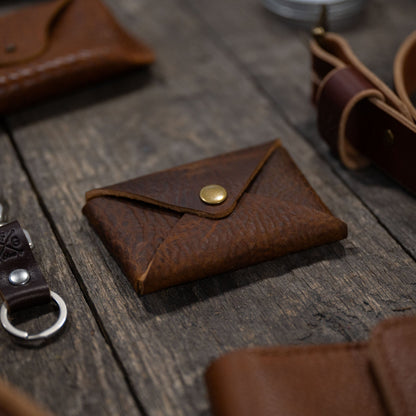 ENVELOPE SNAP LEATHER CARD WALLET