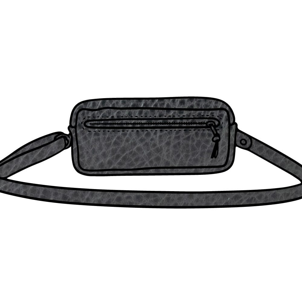 LEATHER FANNY PACK / LEATHER WAIST BAG - DELUXE - RAVEN