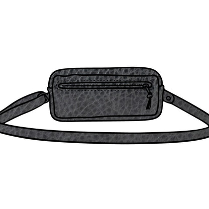 LEATHER FANNY PACK / LEATHER WAIST BAG - RAVEN