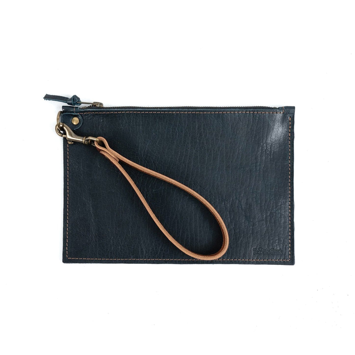 FELICITY ZIPPERED CLUTCH WITH WRISTLET - SMALL - INDIGO BISON