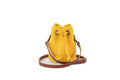 LEATHER BUCKET BAG - SMALL - GOLDEN SUN