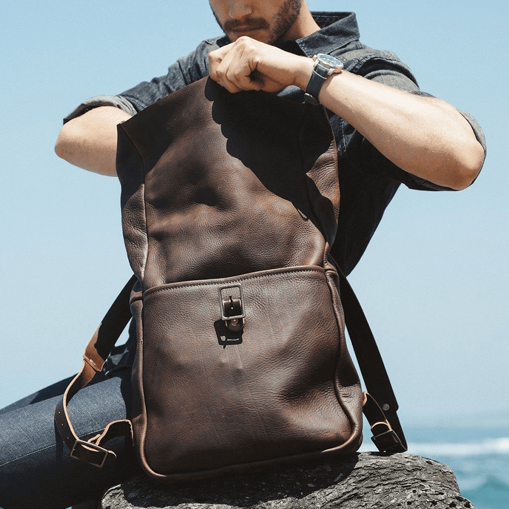 GRANT LEATHER ROLL TOP RUCKSACK BACKPACK