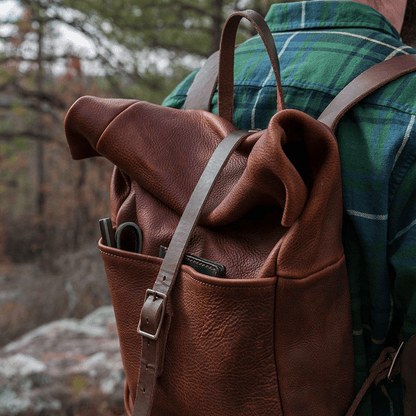 GRANT LEATHER ROLL TOP RUCKSACK BACKPACK