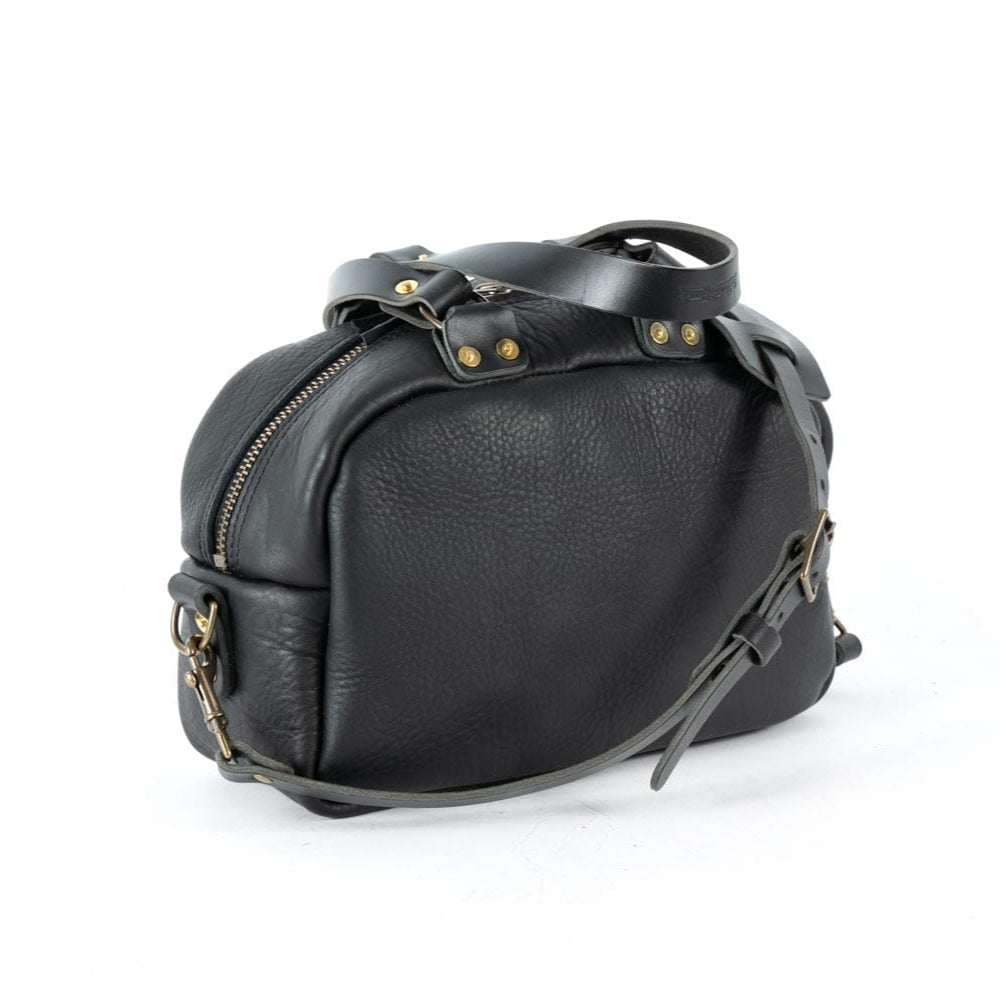 HOFFMAN LEATHER CROSSBODY BAG - BLACK