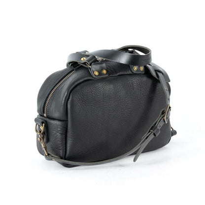 HOFFMAN LEATHER CROSSBODY BAG - BLACK