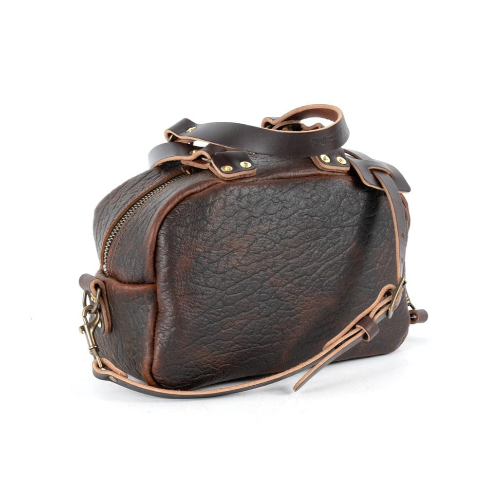 HOFFMAN LEATHER CROSSBODY BAG - CHERRY BISON