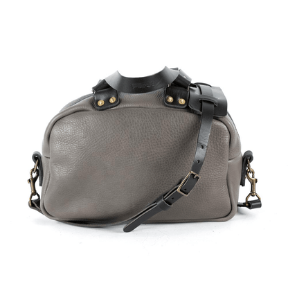 HOFFMAN LEATHER CROSSBODY BAG - LEAD GRAY