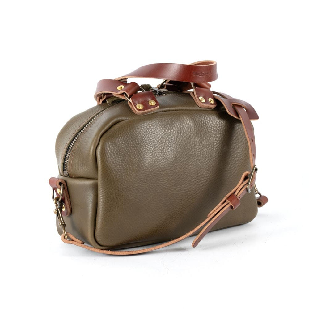 HOFFMAN LEATHER CROSSBODY BAG - OLIVE