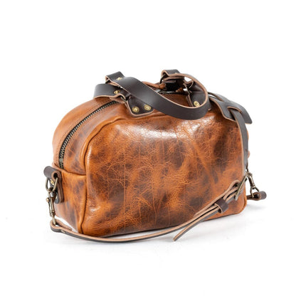 HOFFMAN LEATHER CROSSBODY BAG - PEANUT BISON