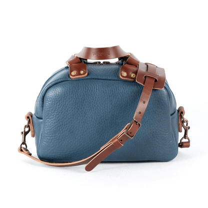 HOFFMAN LEATHER CROSSBODY BAG - SMOKEY BLUE