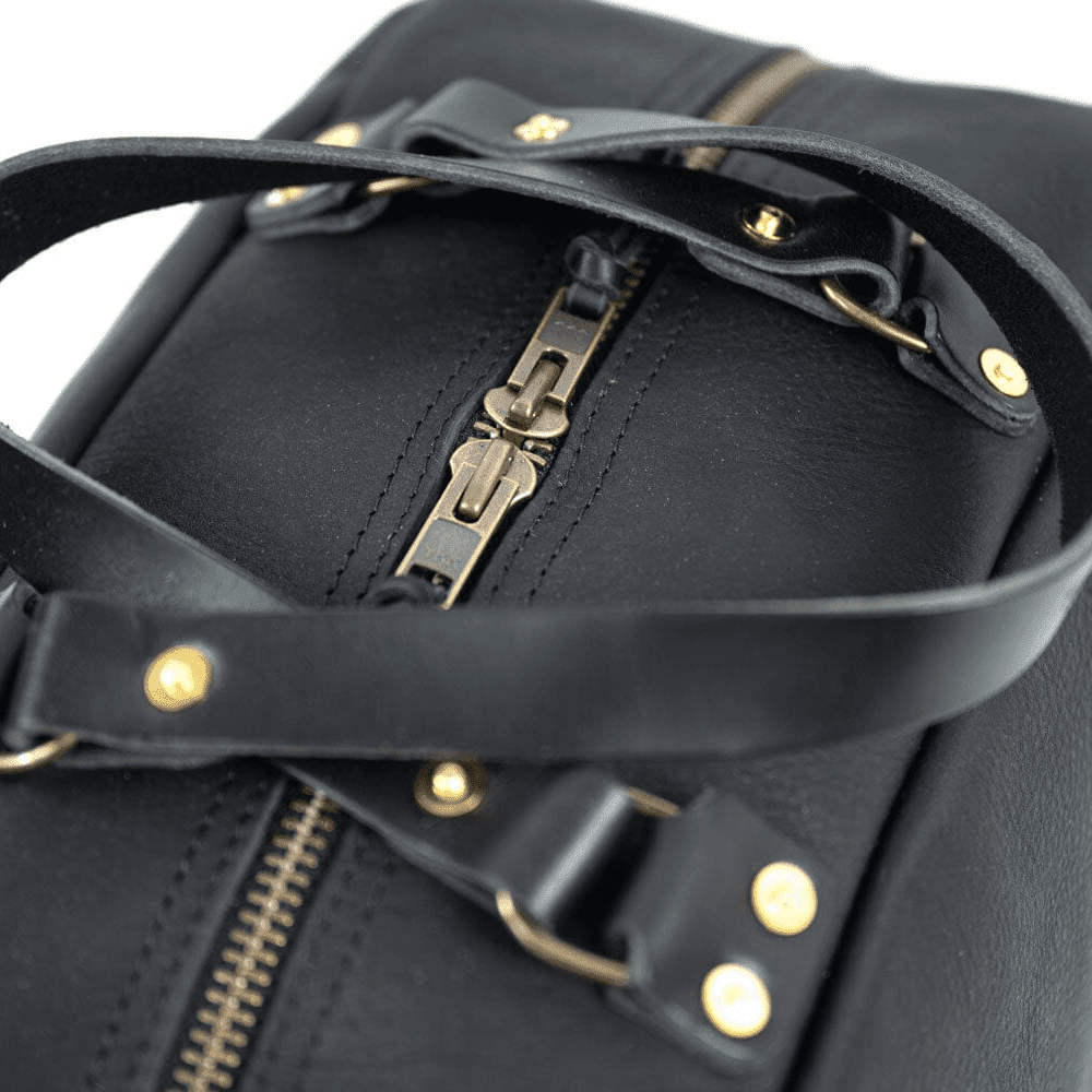 HOFFMAN LEATHER WEEKENDER DUFFLE BAG