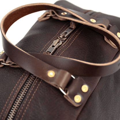 HOFFMAN LEATHER WEEKENDER DUFFLE BAG