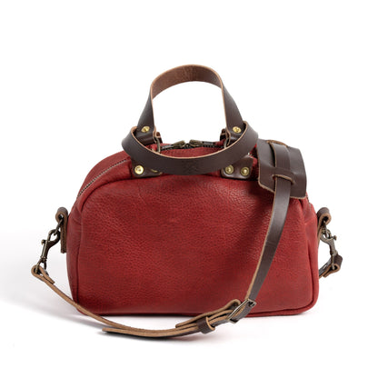 HOFFMAN LEATHER CROSSBODY BAG - GARNET RED