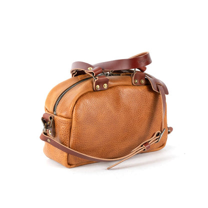HOFFMAN LEATHER CROSSBODY BAG - HONEY