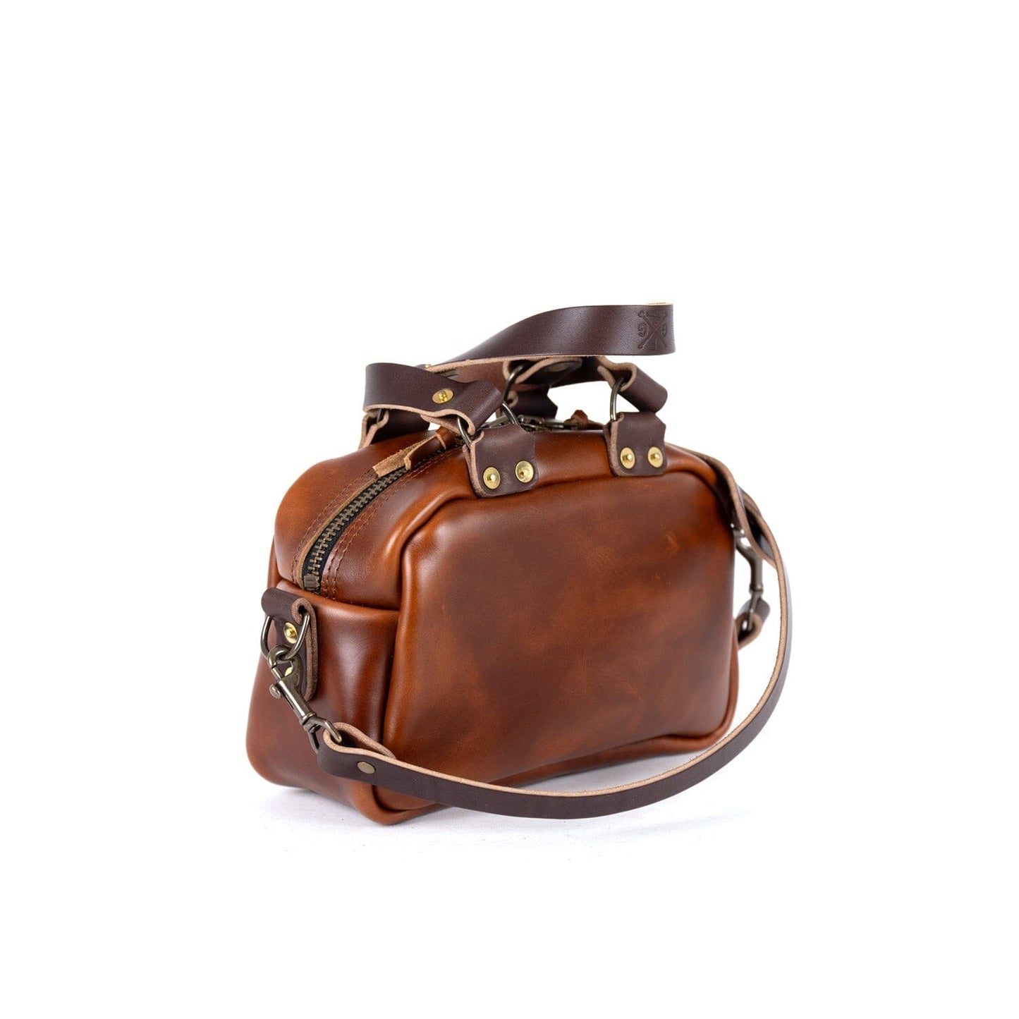 HOFFMAN LEATHER CROSSBODY BAG - MINI - CHESTNUT