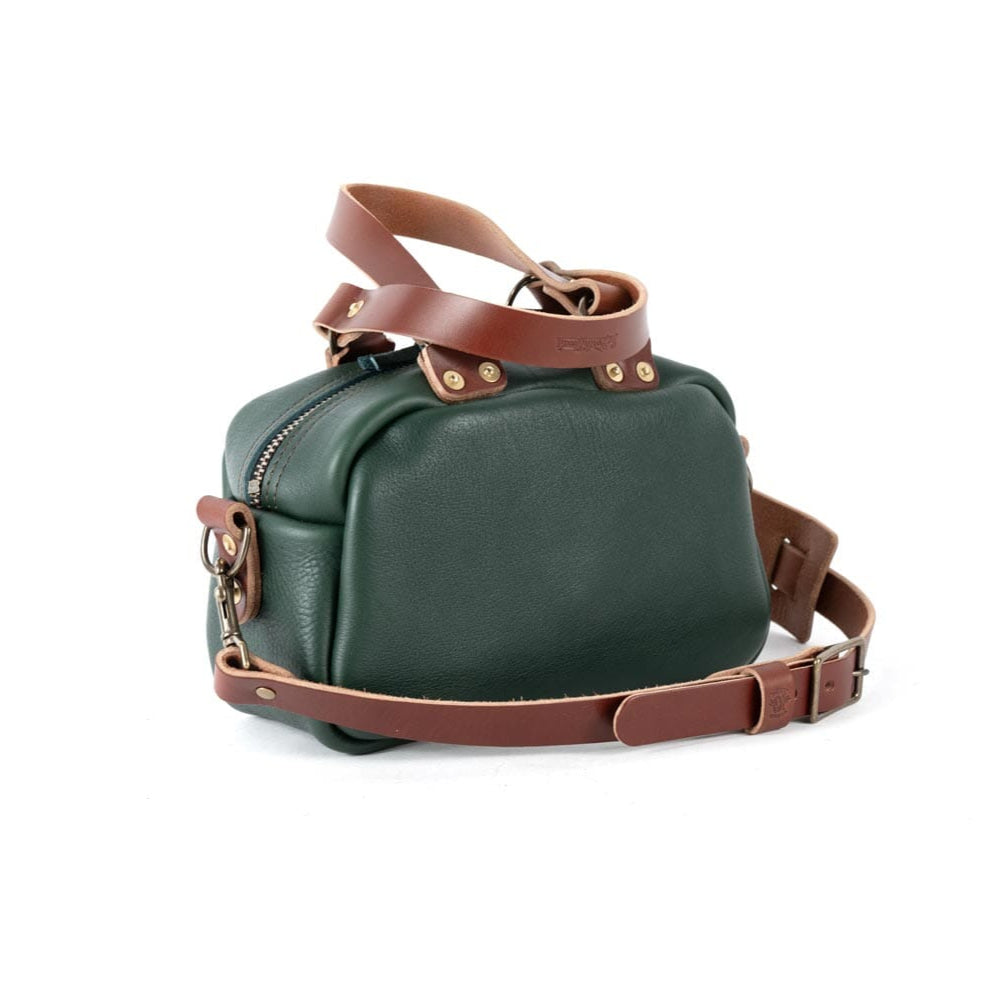 HOFFMAN LEATHER CROSSBODY BAG - MINI - FOREST GREEN