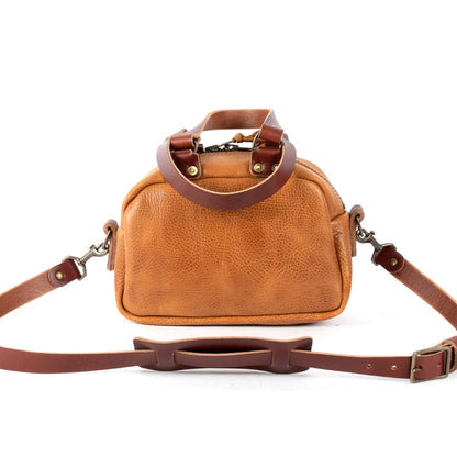 HOFFMAN LEATHER CROSSBODY BAG - MINI - HONEY