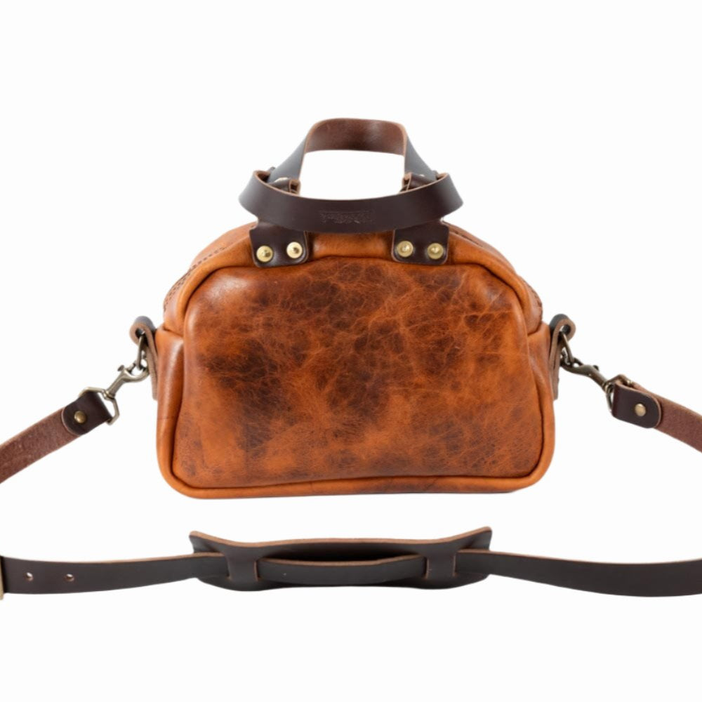 HOFFMAN LEATHER CROSSBODY BAG - MINI - PEANUT BISON