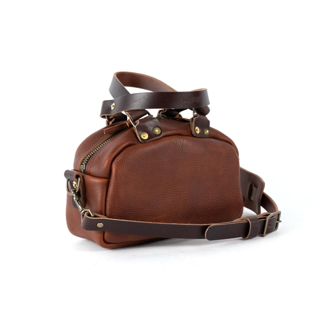 HOFFMAN LEATHER CROSSBODY BAG - MINI - SADDLE