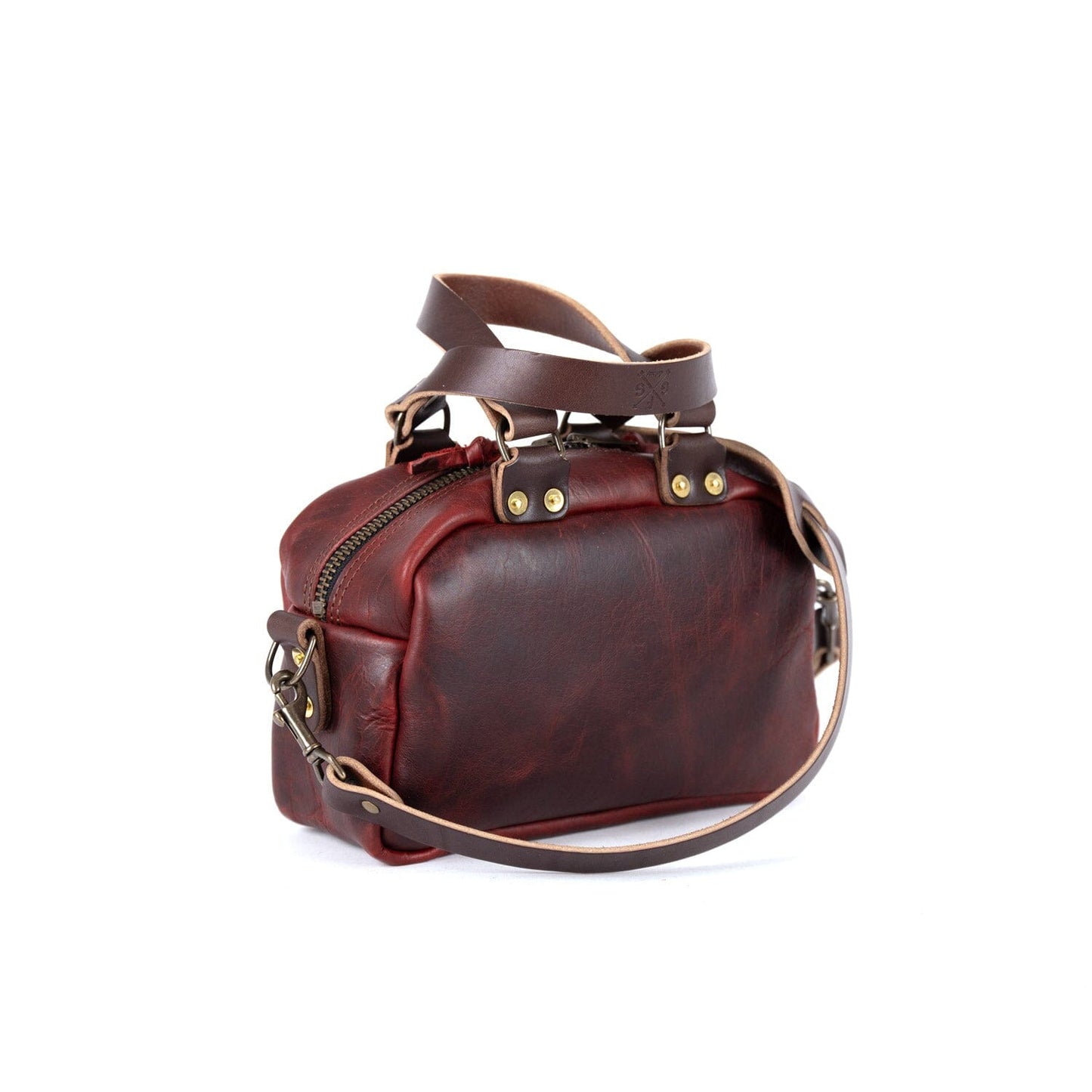 HOFFMAN LEATHER CROSSBODY BAG - MINI - WINE BISON