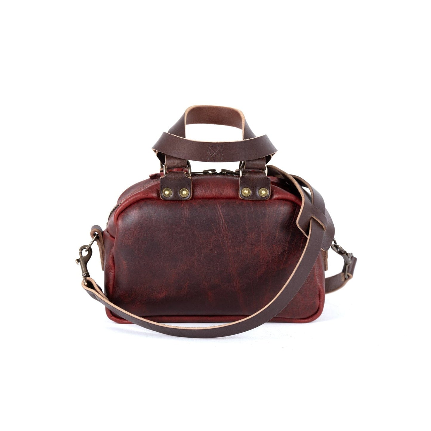 HOFFMAN LEATHER CROSSBODY BAG - MINI - WINE BISON