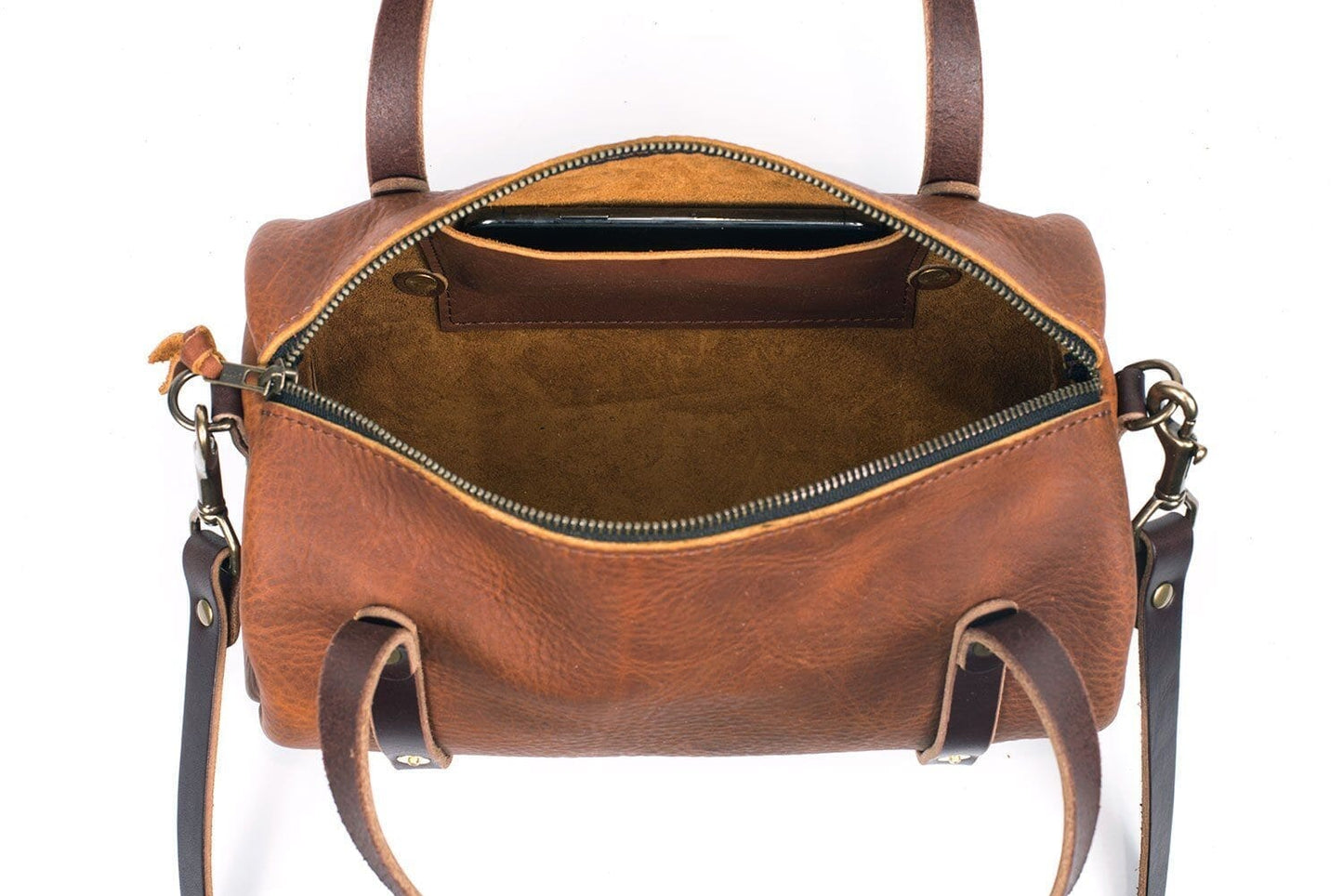 JANE LEATHER CROSSBODY - CHERRY BISON