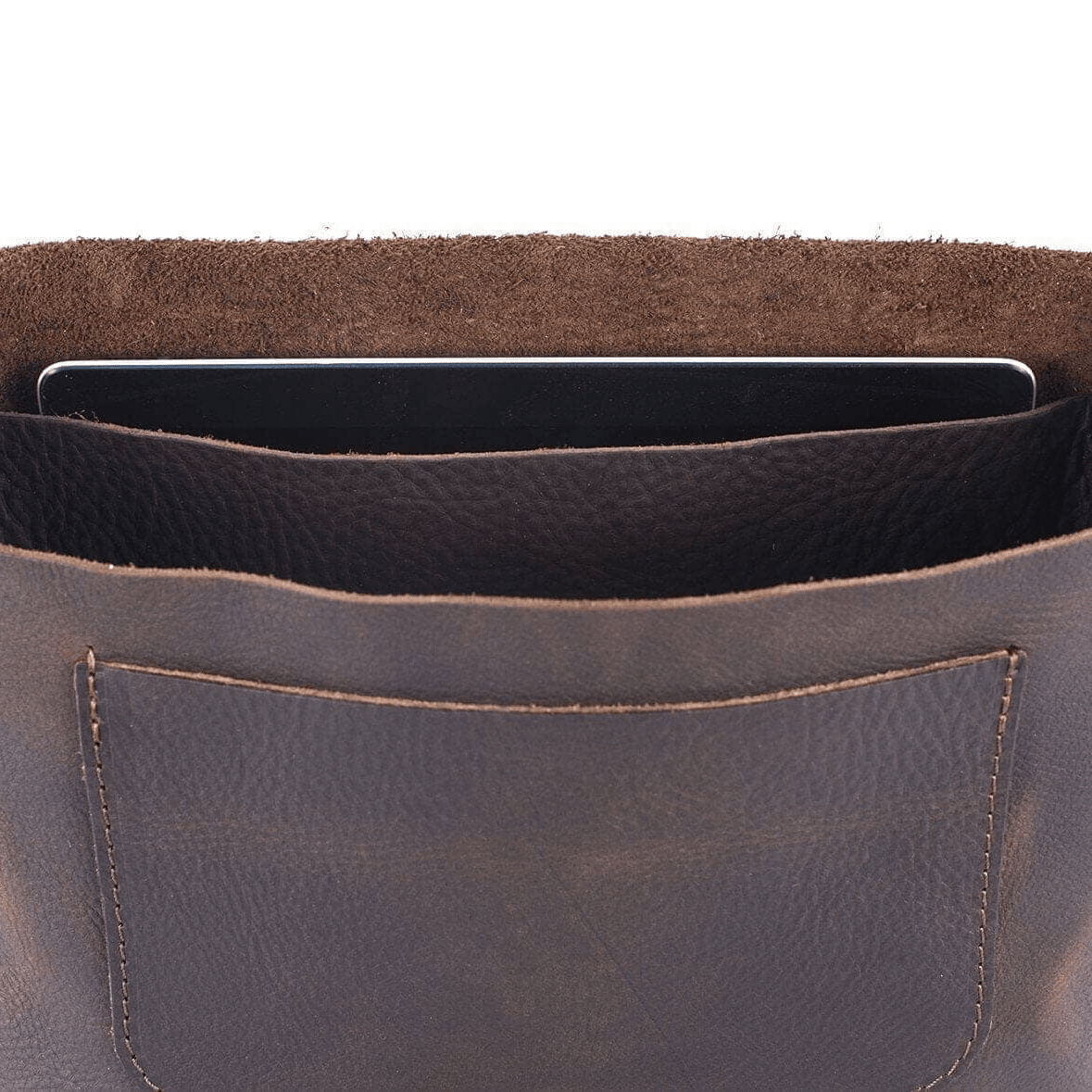 KINDLE LEATHER SATCHEL - SMOKEY BLUE