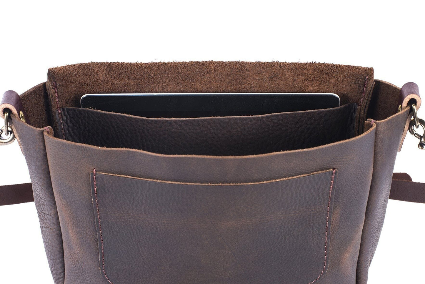 KINDLE LEATHER SATCHEL - CHERRY BISON