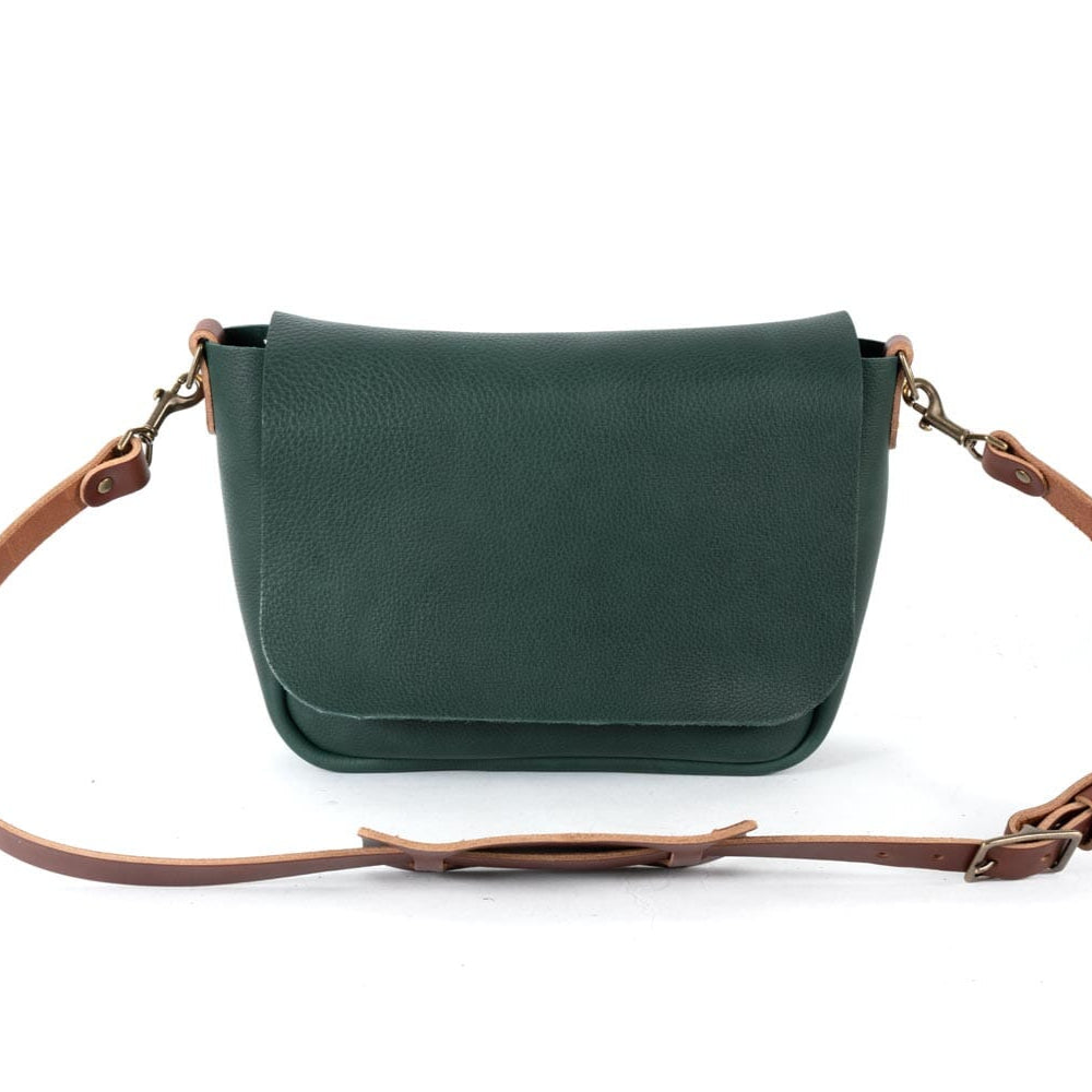 KINDLE LEATHER SATCHEL - FOREST GREEN