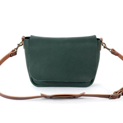 KINDLE LEATHER SATCHEL - FOREST GREEN