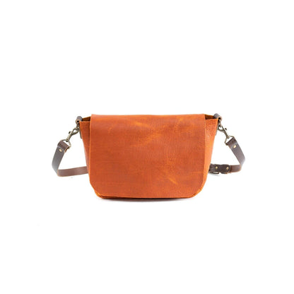 KINDLE LEATHER SATCHEL - TANGERINE BISON