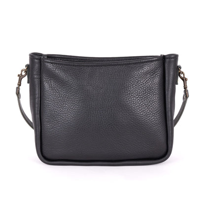 RENNIE LEATHER SHOULDER BAG - LARGE - BLACK