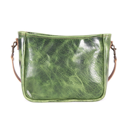 RENNIE LEATHER SHOULDER BAG - LARGE - JADE BISON